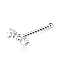 FUCK Scripted Silver Bone Nose Stud NSKD-320